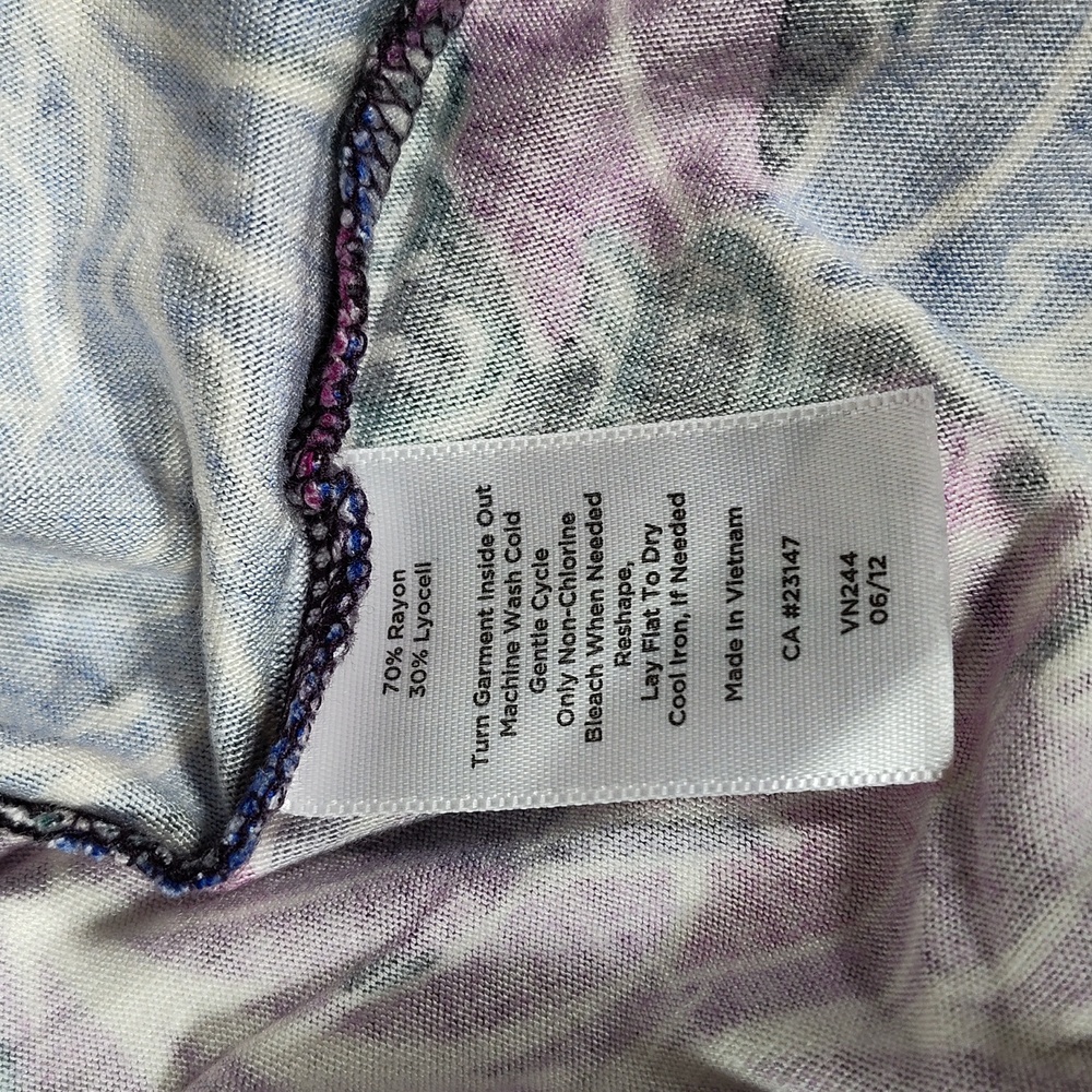 Talbots purple blue floral print long sleeve tee top S - Picture 6 of 6